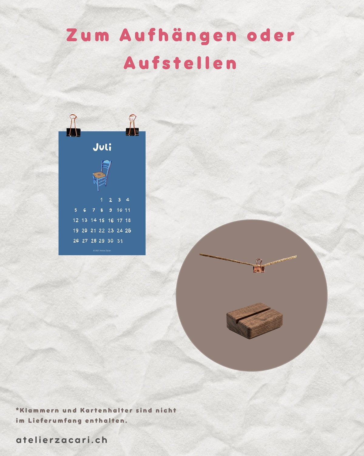 Kalender 2027 – 12 illustrierte Monatskarten (A6)